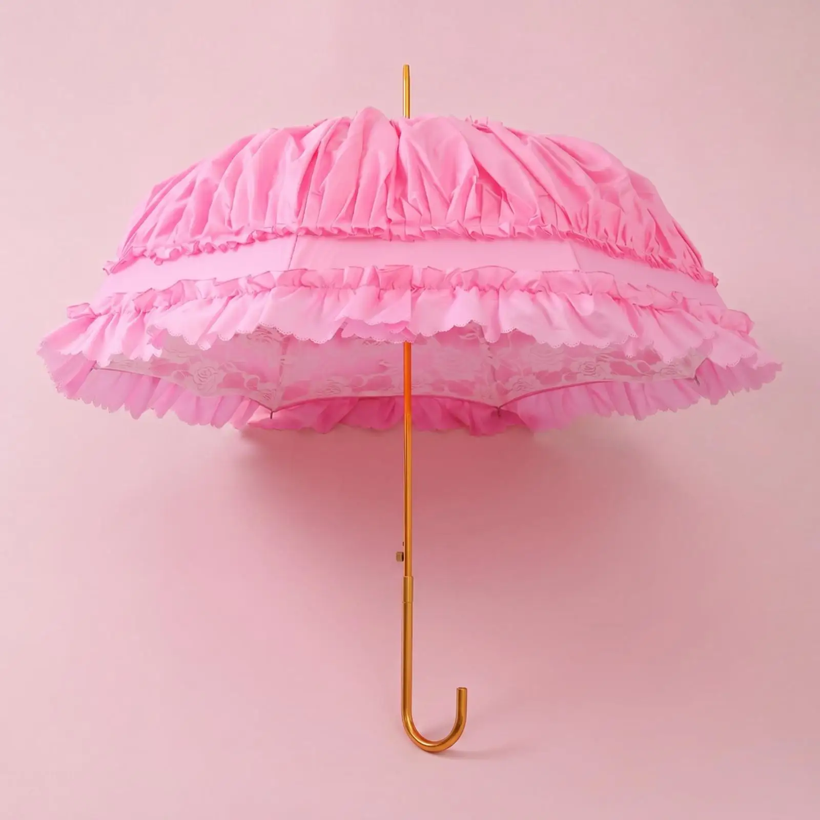 Double-Layer Lace Umbrella Vintage Princess Umbrella Cute Ruffled Sunshade view 3