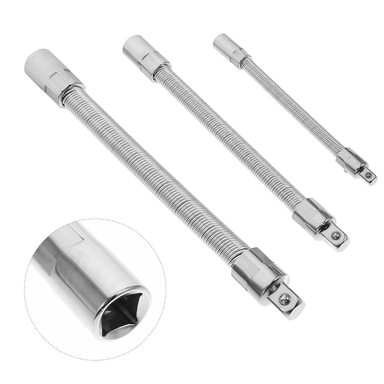 

3pcs Flexible Socket Extension Bar Steel Long Shaft Wrench Ratchets Screwdriver Adapter Repair Car Engine Stricture Uninstall