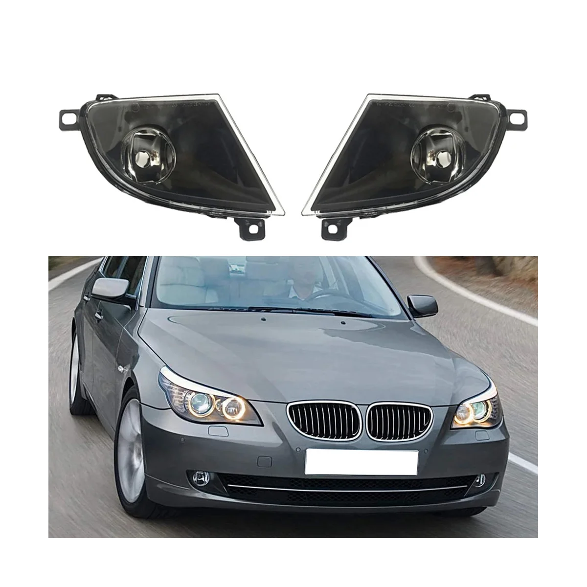 63177177712 Car Front Right Bumper Fog Lights Driving Lamp Without Bulb for 5 Series E60 E61 2007 2008