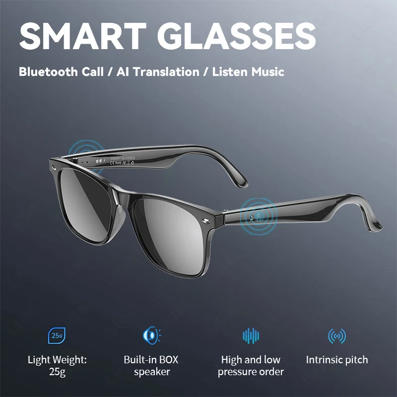 

LIGE Smart Bluetooth Call Sunglasses Men Women Glasses AI Intelligent Translation Fashion Smart Glasses Voice Assistant Music