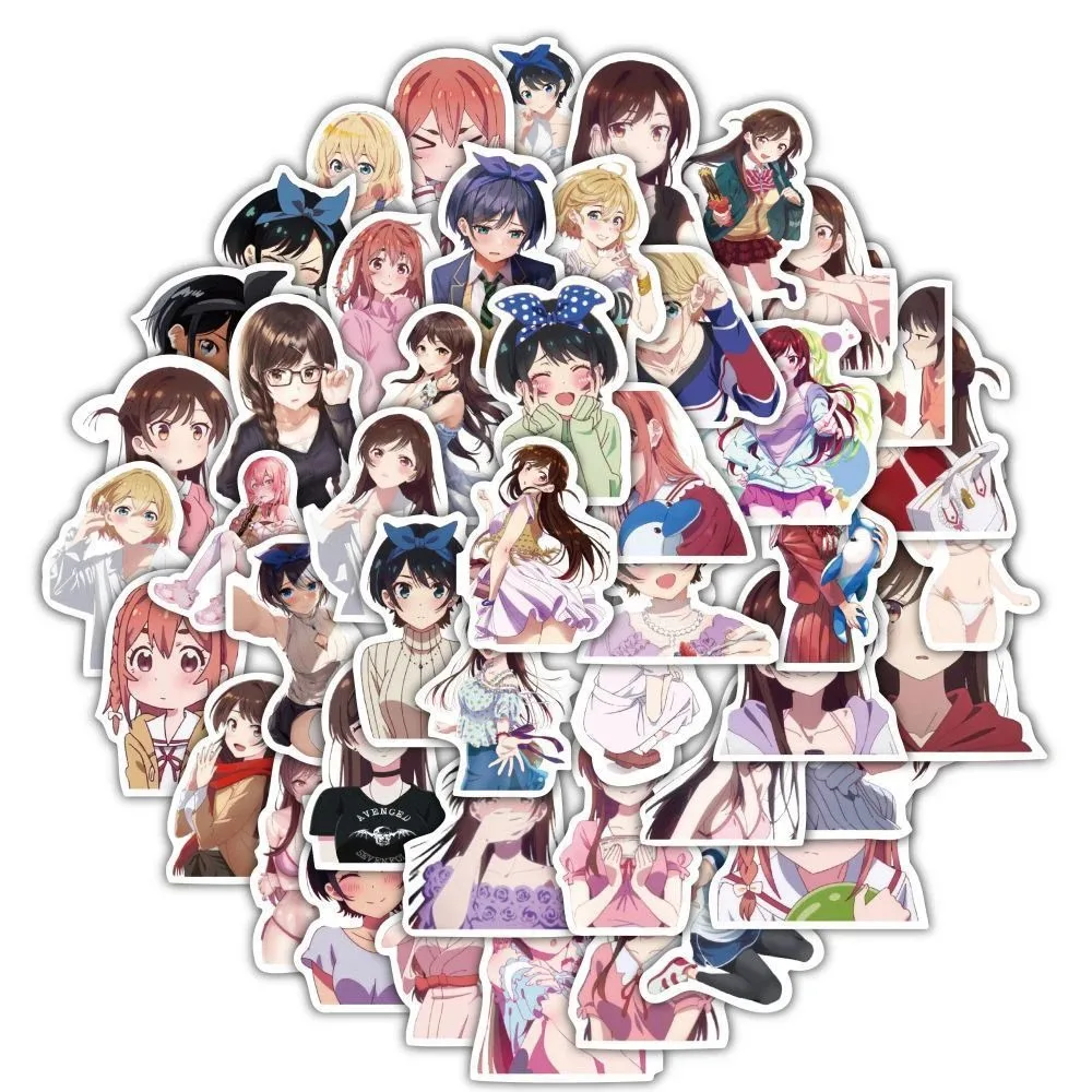 60/120pcs Mizuhara Chizuru Rent a Girlfriend Stickers Girls Asami Nanami Anime Sticker Notebook Phone Kawaii Ruka Decals