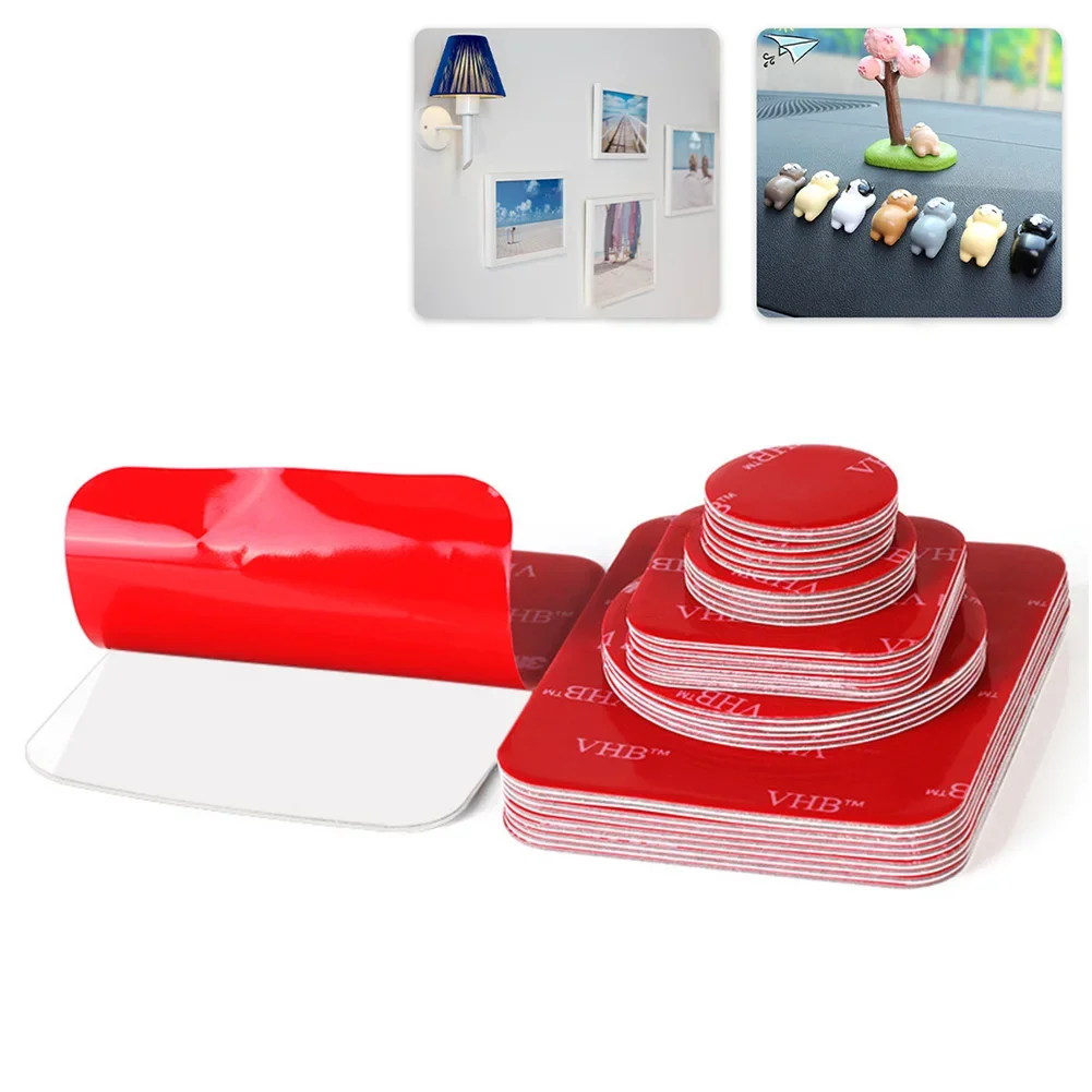 10PCS High Viscosity VHB Double-Sided Adhesive Tape, Seamless Waterproof Foam Tape, Round Square Car Round Adhesive Tape