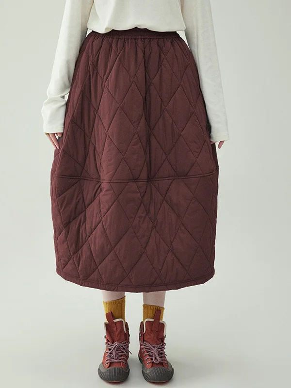 Inverno 2025 cintura alta a linha midi saia feminina solto ajuste coreano sle diamante id algodão inserção saias casuais