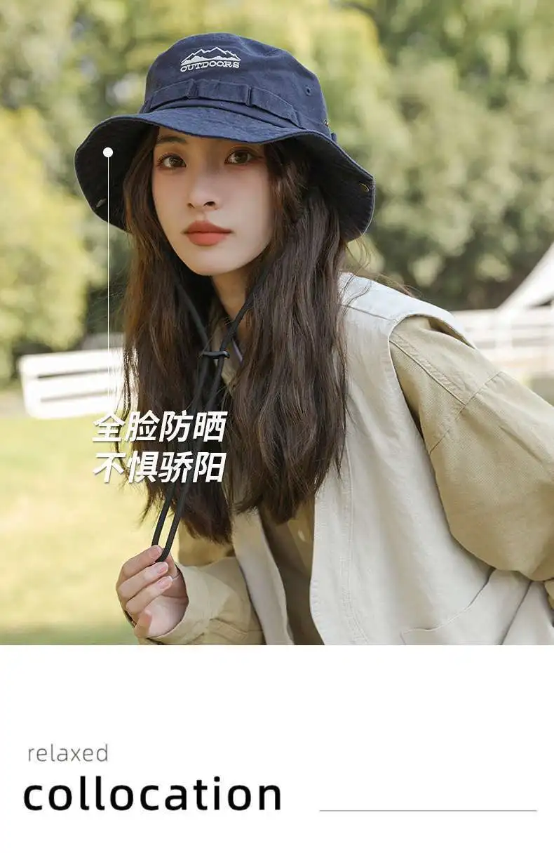 

Mountaineering Bucket Hat Female Hiking Outdoor Western Cowboy Hat Small Brim Personalized Couple Sun Protection Visor Male