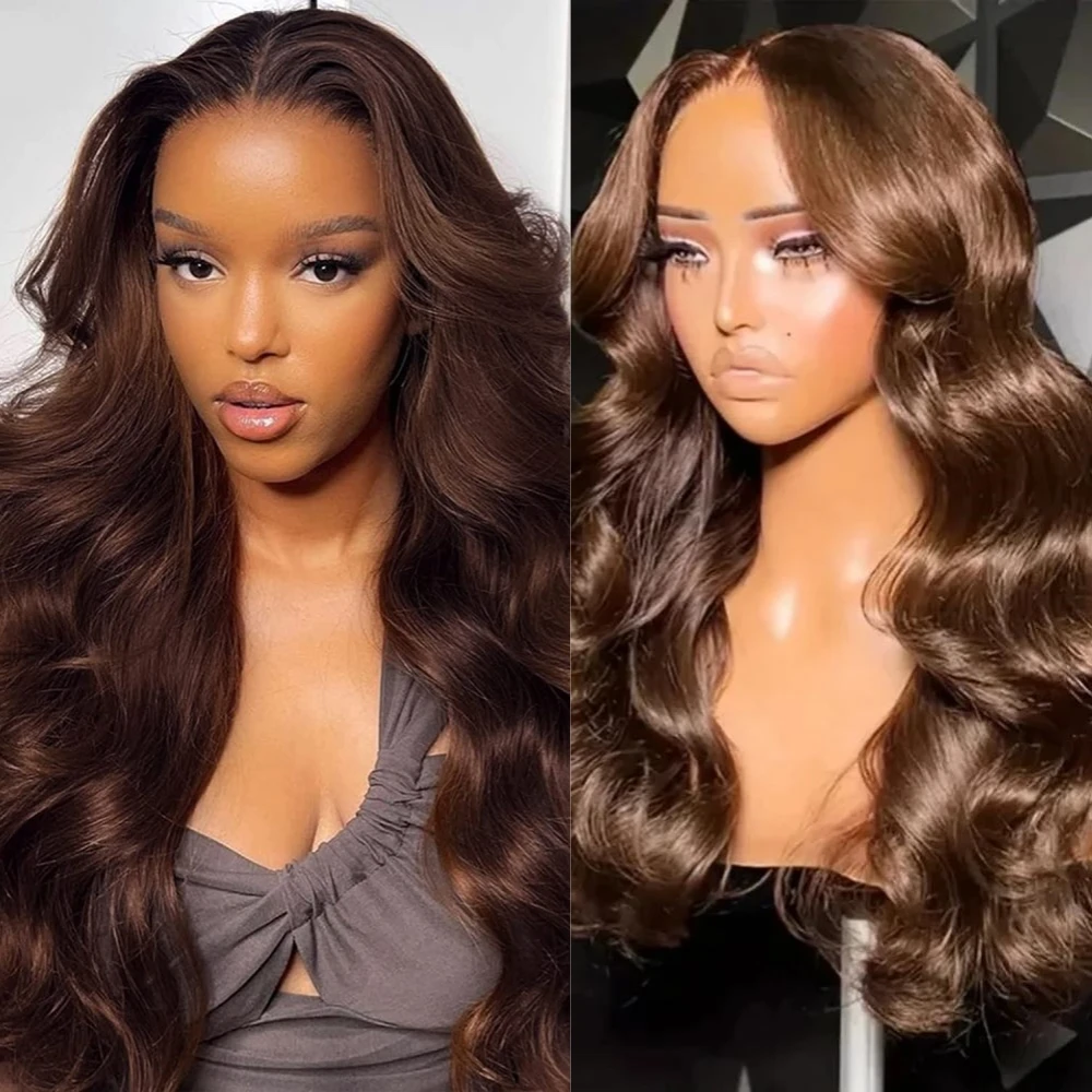 

5x5 Wear And Go Glueless Wig Chocolate Brown Glueless Wigs Human Hair Pre Plucked Pre Cut Brown Human Hair Wig Body wave hair