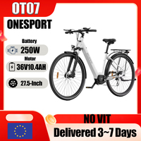 ONESPORT OT07 Electric Bicycle 250W Brand Motor 36V10.4Ah Lithium battery Electric Bike 27.5Inch Tire City Travel 7 Speed E-Bike