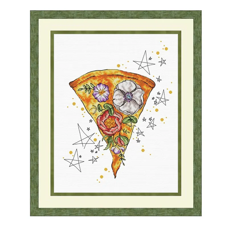 Precision Print Fishxx Cross Stitch Kit S352 Flower Pizza Restaurant Gourmet