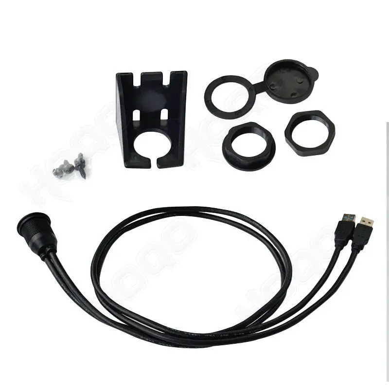 Duplo usb3.0 traço painel de montagem cabo, macho para fêmea código de extensão para carro \ barco \ motocicleta, usb 3.0 painel montagem embutida cabo 1m 2m