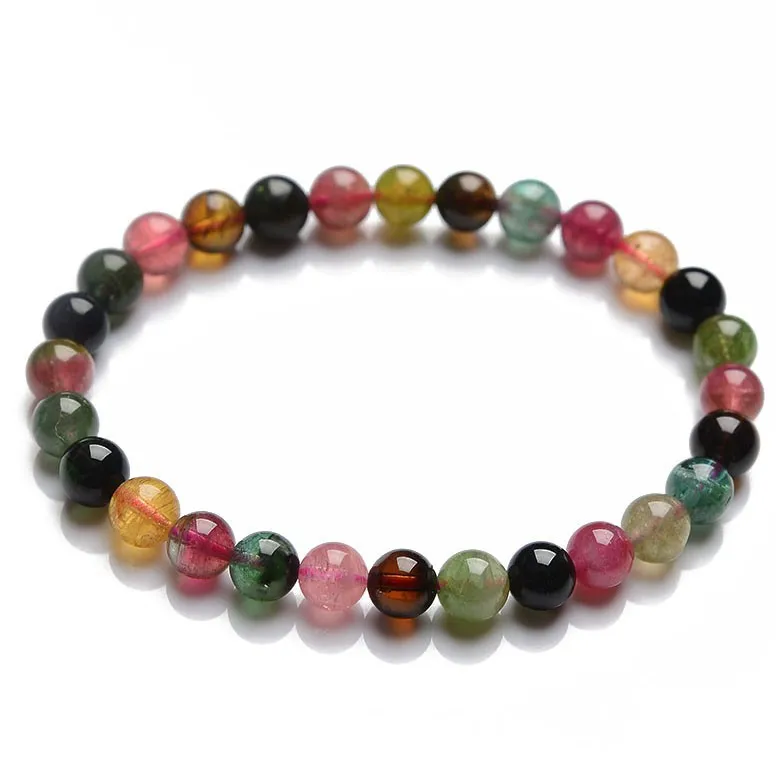 

5A Natural Brazil Candy Tourmaline Crystal 7mm Bracelets