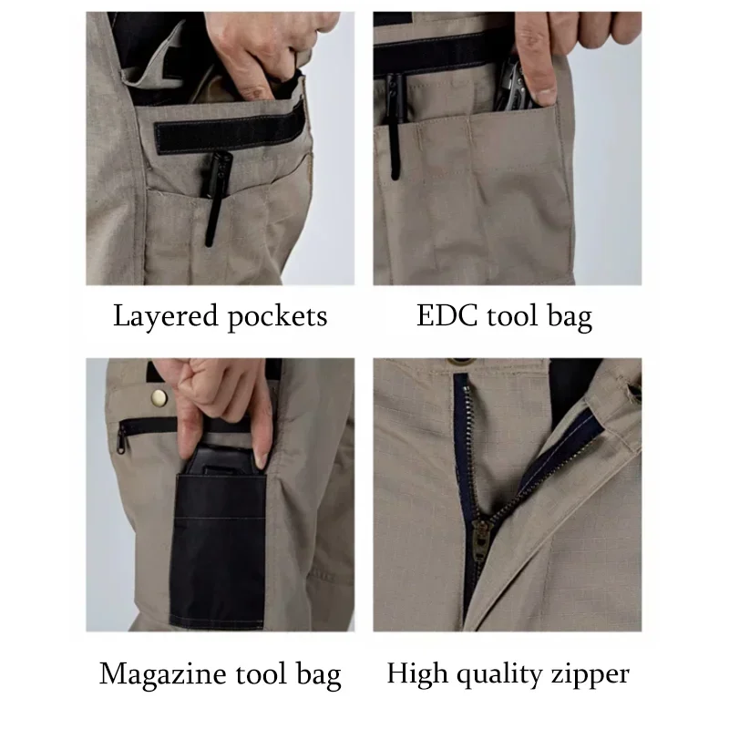 Herren Cargo hose Multi Taschen Arbeits hose lässige taktische Hose männliche Outwear gerade Herbst Winter tragen widerstands fähige Hose