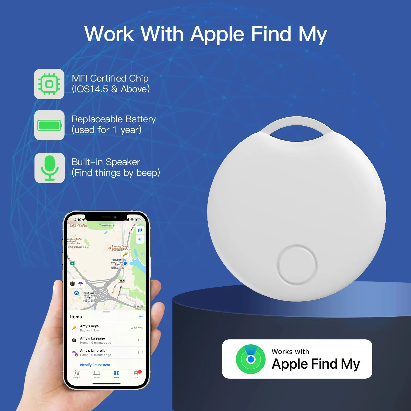 

Global IOS Positioning MFI Certification Bluetooth Intelligent Anti Loss Device Tracking Locator Children's Pet Positioning