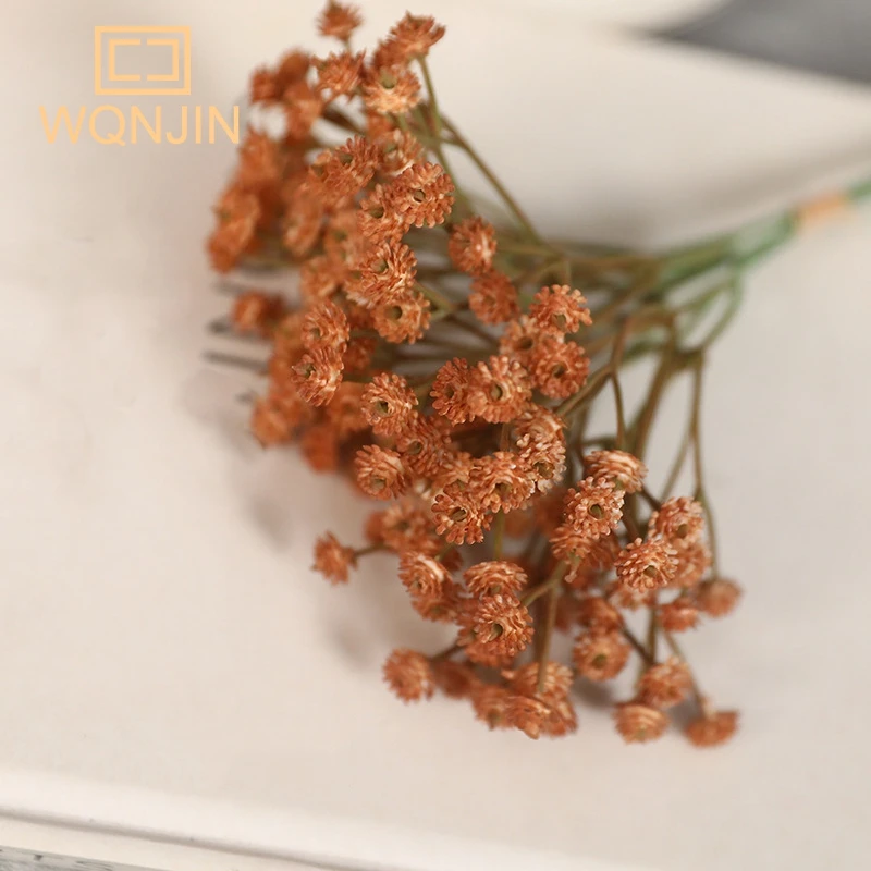 Simulierte Blumen, 3 teile/los, Retro-Herbst babys breath, kleine Blumen sträuße Blumen für die Heim dekoration, Blumen arrangement zubehör – Detail 8