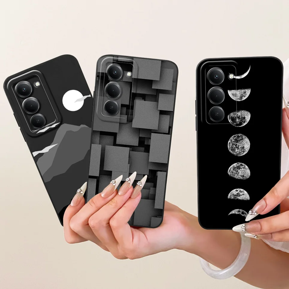 غلاف لهاتف Xiaomi Redmi 15 4G Redmi15 1 5 جراب هاتف التنين الشمس القمر ليلة الجمالية الغطاء الخلفي لينة السائل سيليكون الوفير