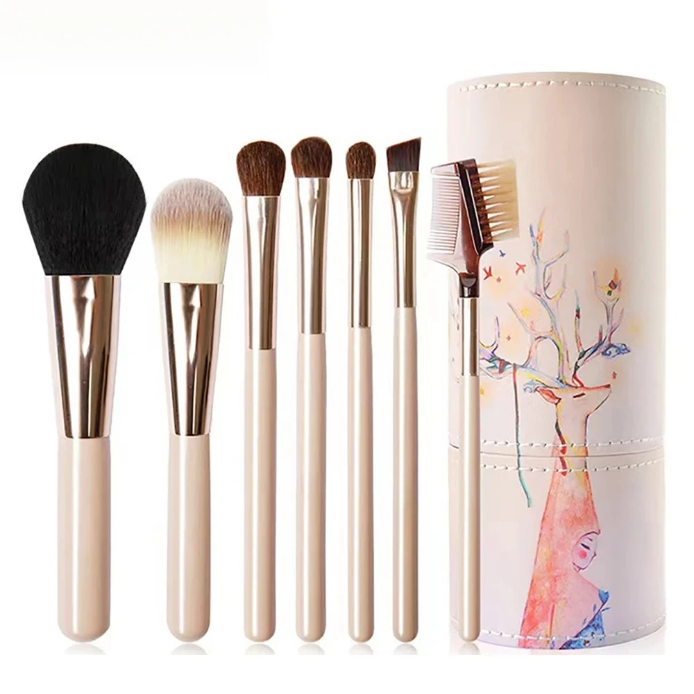 

Набор кистей для макияжа с футляром, профессиональный набор кистей для тональной основы, пудры, теней для век, розовый, с держателем для инструментов для макияжа