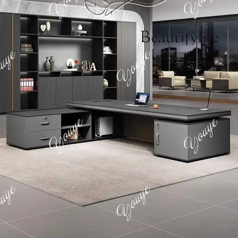 

J Advanced Class Desk Office Furniture Office President's Table Boss Table And Chair Combination Modern Light Luxury D