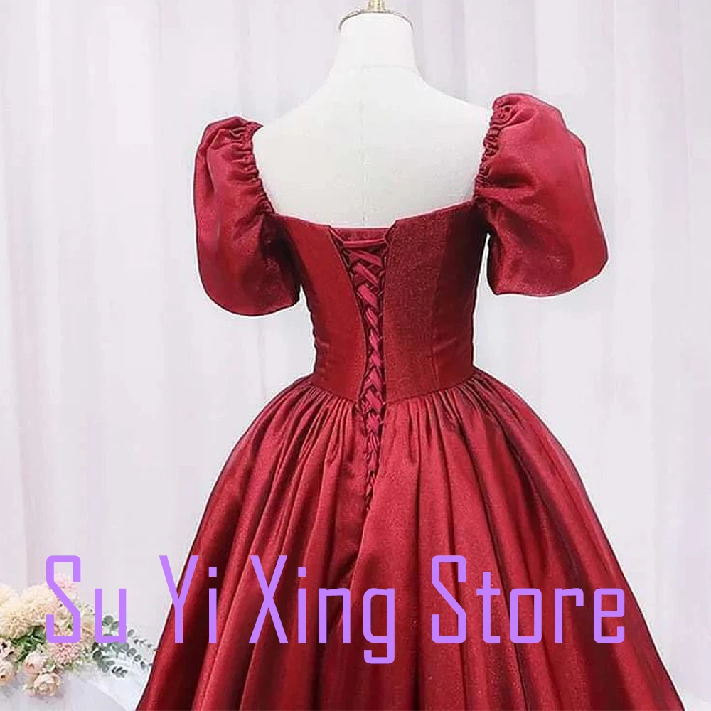 Vestido de noite sem alças para mulheres, reto, até o chão, curto, monocromático, elegante e requintado, vermelho