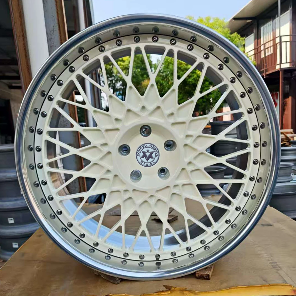 Viaol 2-Piece White Forged Wheels Deep Dish Alloy Rims Polishing 22inch  5x114.3 5x120 4x100 5x108 6x139.7 for X8 C7 C8 E82