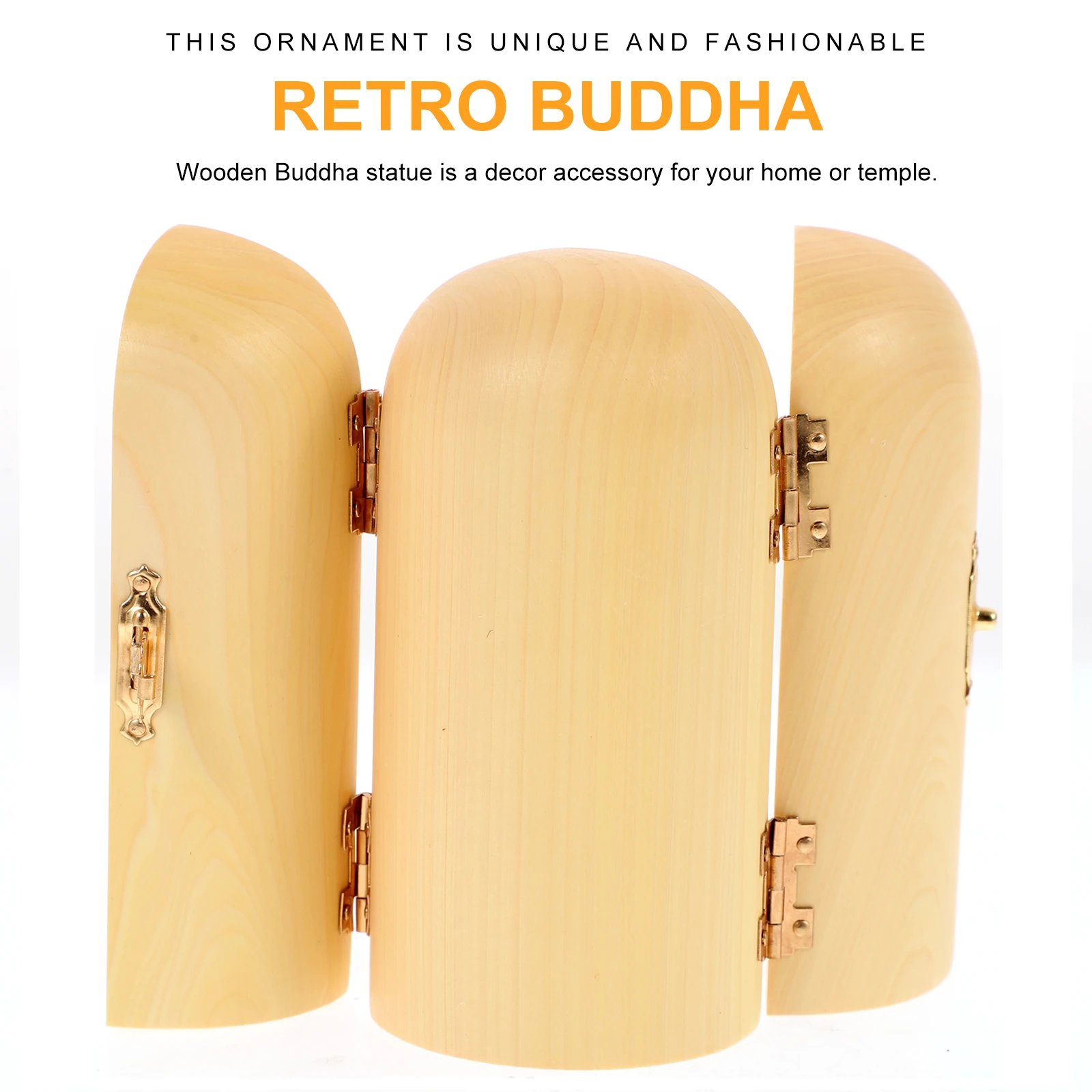 

Creative Exquisite Wooden Buddha Statue Decoration Mini Figurine Sculpture for Home Office Desktop Ornament Wood Craft Figurine