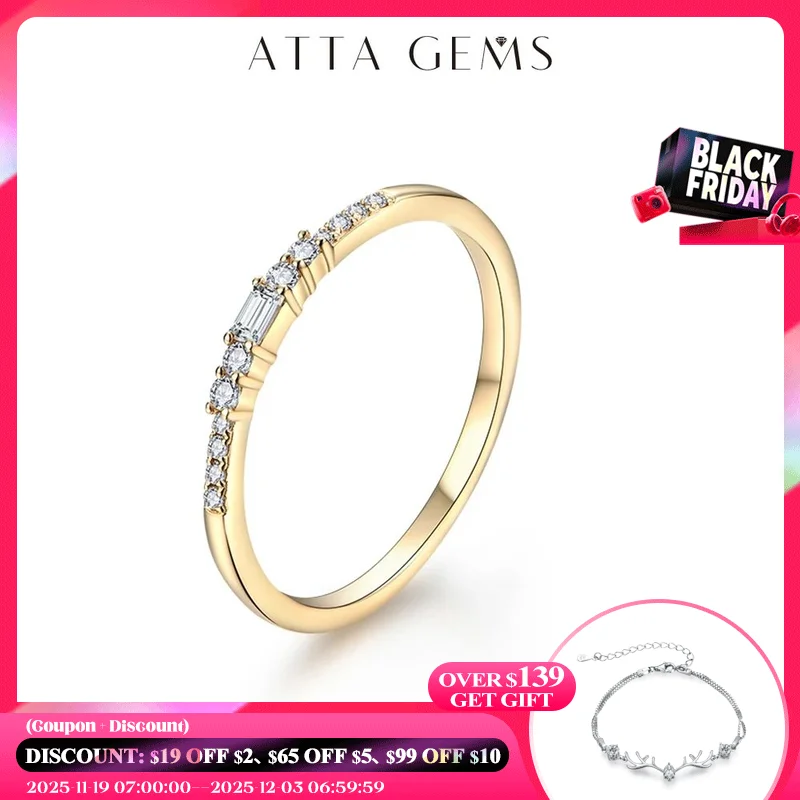 

ATTAGEMS Excellent Cut New Top Quality D Color Moissanite Ring for Women 925 Sterling Silver Solid 10k 14k 18k White Gold Girls