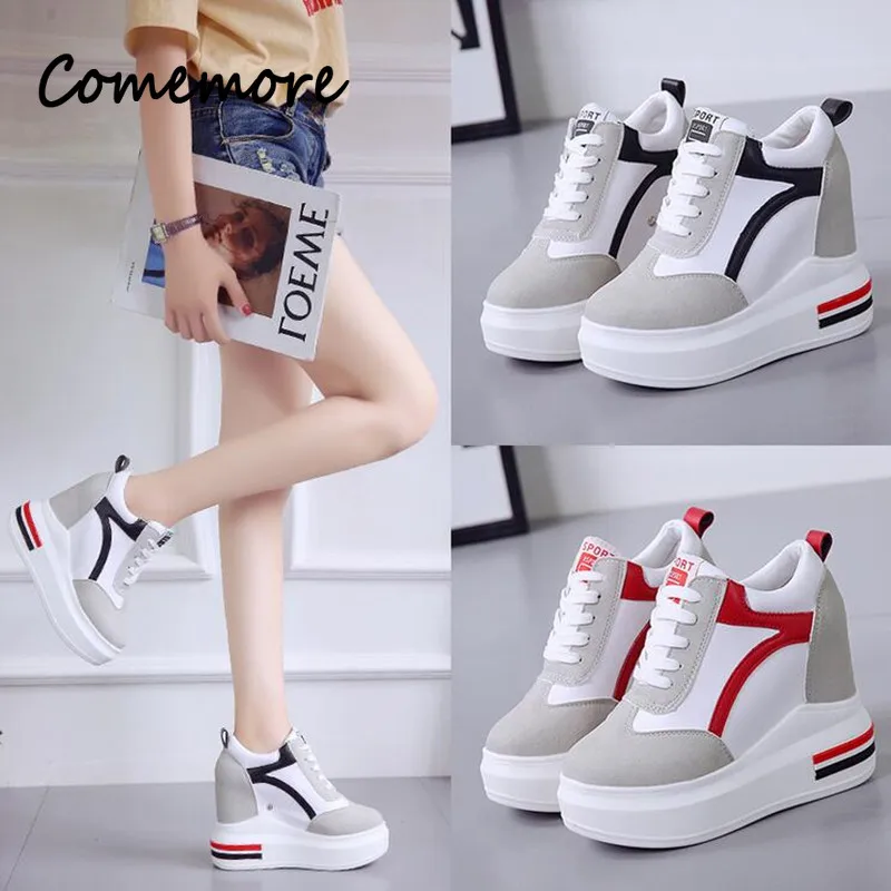 Comemore Casual Autumn Female Shoes Classic Fashion Woman Black White Sneaker Breathable Zapatos Mujer Woman Platform Sneakers