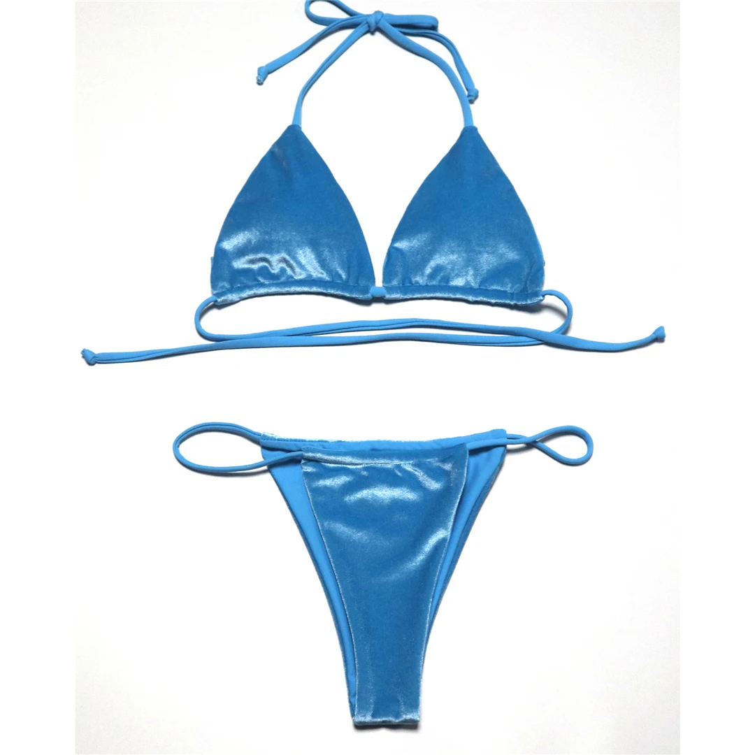 17 Farben, Neckholder, hoher Beinausschnitt, gepolstert, zweiteiliger Bikini, Damen-Bikini, Badeanzug, Damen-Badebekleidung, Bather, Schwimmbekleidung V5974 – Detail 23
