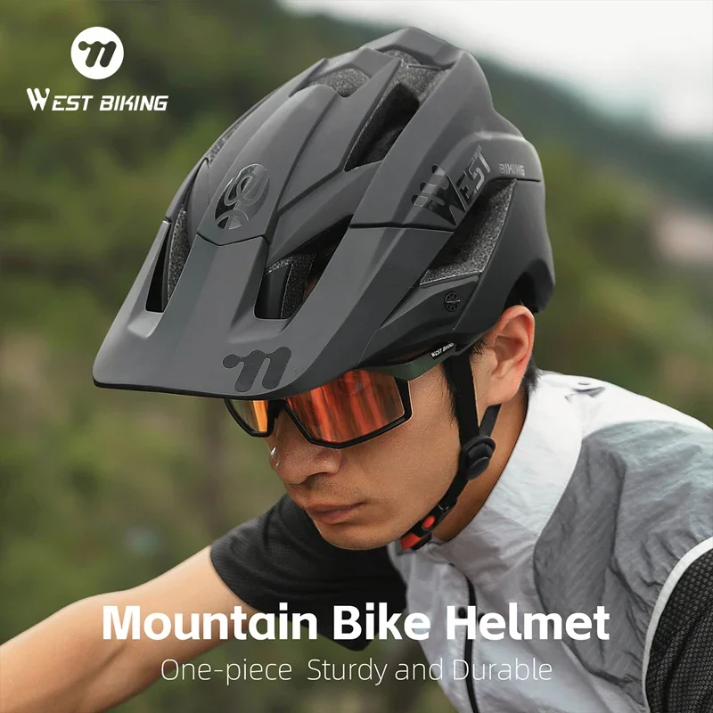 

WEST BIKING Bicycle Helmet Trail XC MTB All-terrain Bike Helmet OFF-ROAD Mountain Bike Enduro Cycling Safety Helmet With Visor