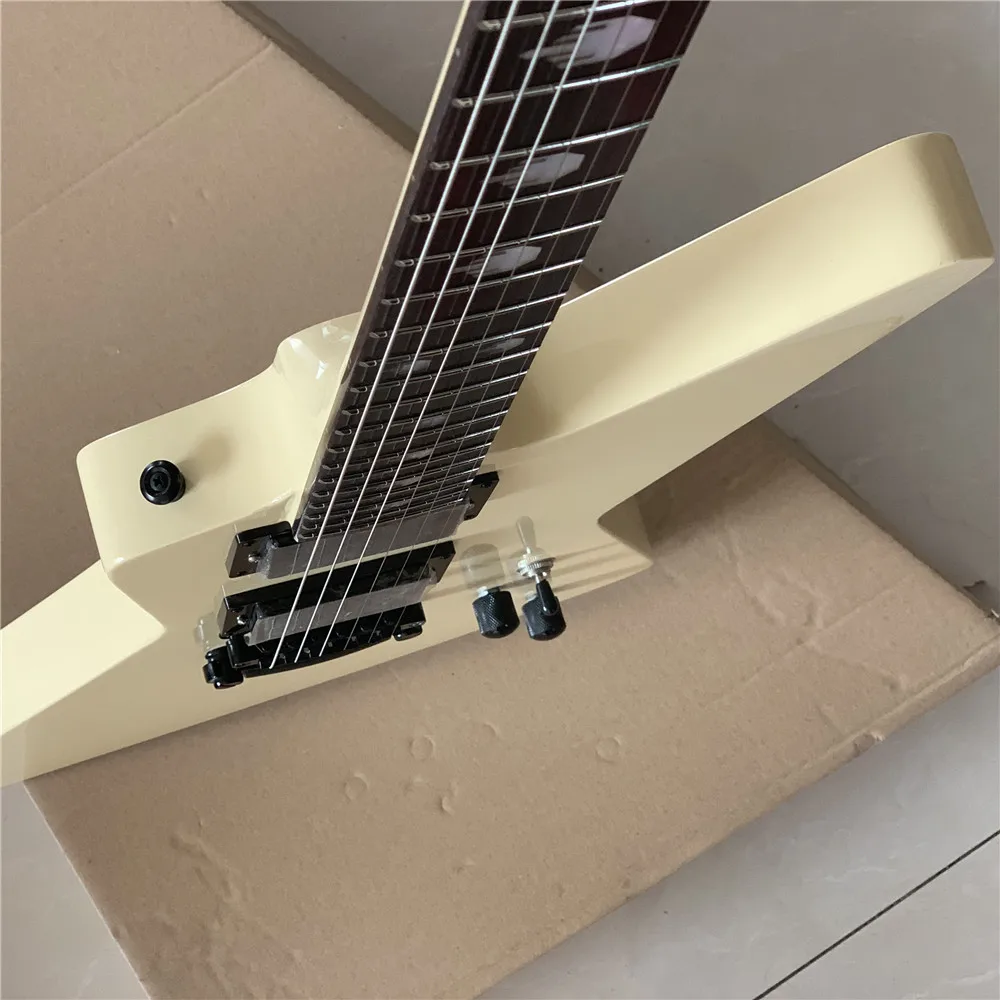 Finger inlay Cream Yellow Body HH Free Ship 2024 Goose Electric Guitar