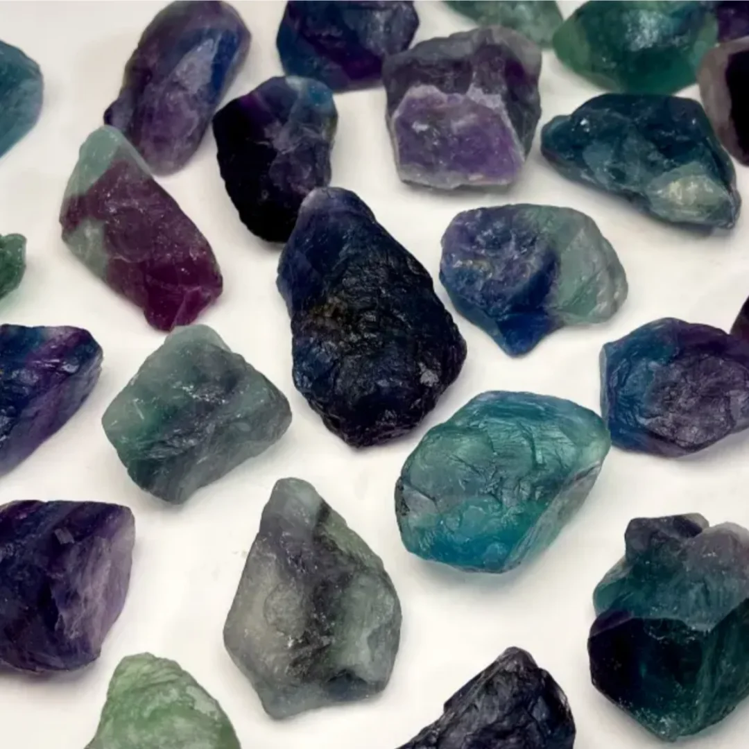 40 جرام/120 جرام/240 جرام حجر خام كريستال فلوريت ملون طبيعي ، حجر لف فلوريت ملون طبيعي ، حجر ديكور داخلي ، هدايا #1