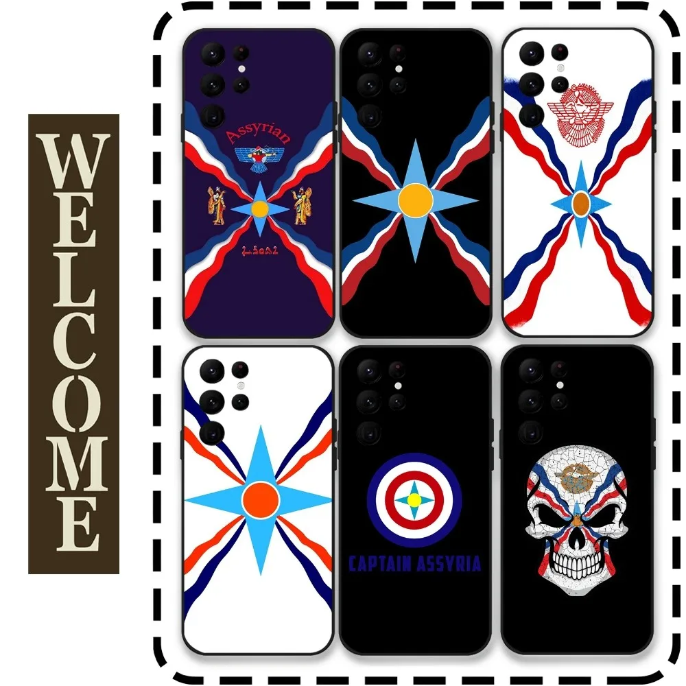 

Assyria Flag Assyrian Phone Case for Samsung Galaxy S24 Ultra S22 S23 Ultra S21 S20 5G Protective Silicone TPU Funda