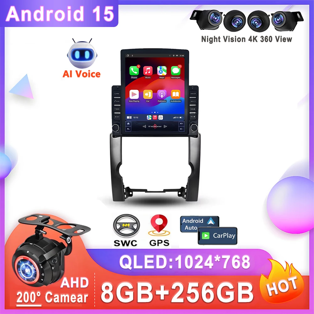 

9,7 "Android 15 для Kia Sorento 2 XM 2009-2012 Автомобильный радиоприемник Мультимедийный видеоплеер Навигационный стереоэкран Без 2din 2 din DVD