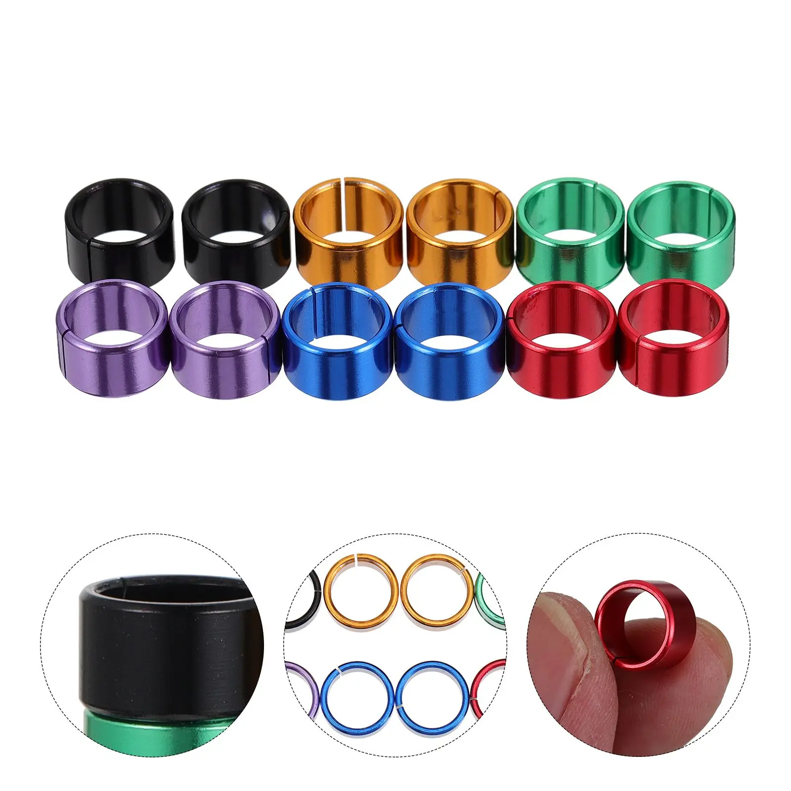 

12 Pcs Colored Pigeon Rings Aluminum Feet Bands Blue Green Orange Purple Black Red Chick Foot Bands Poultry Leg Rings Dove