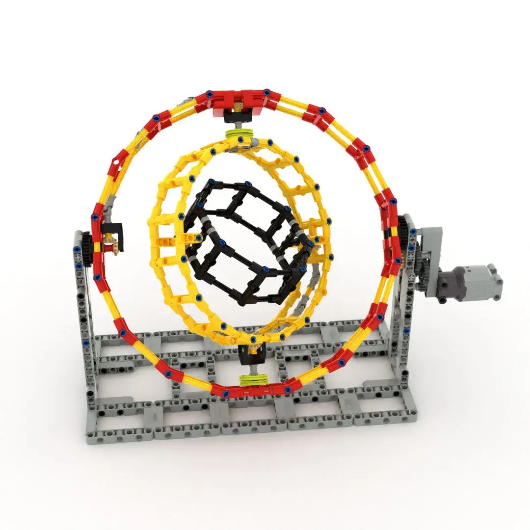 Technic Engineering Gear Robot, 3-Layer Ring Mechanical Building Blocks, DIY Assembly Model