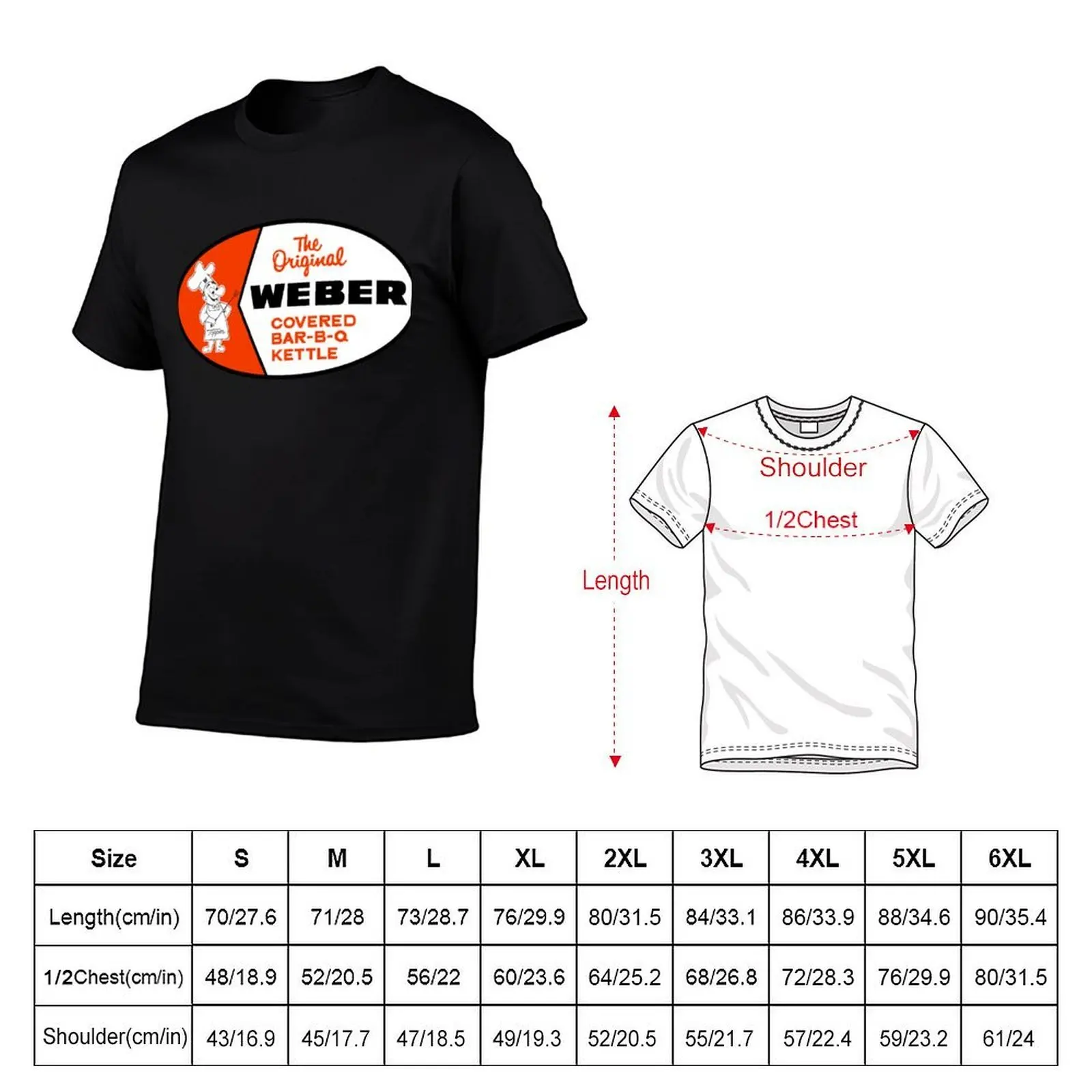 Weber Original Covered Bar-B-Que Kettle T-Shirt man t shirts graphic cotton tshirt 100% cotton t shirts man 100% T-shirt
