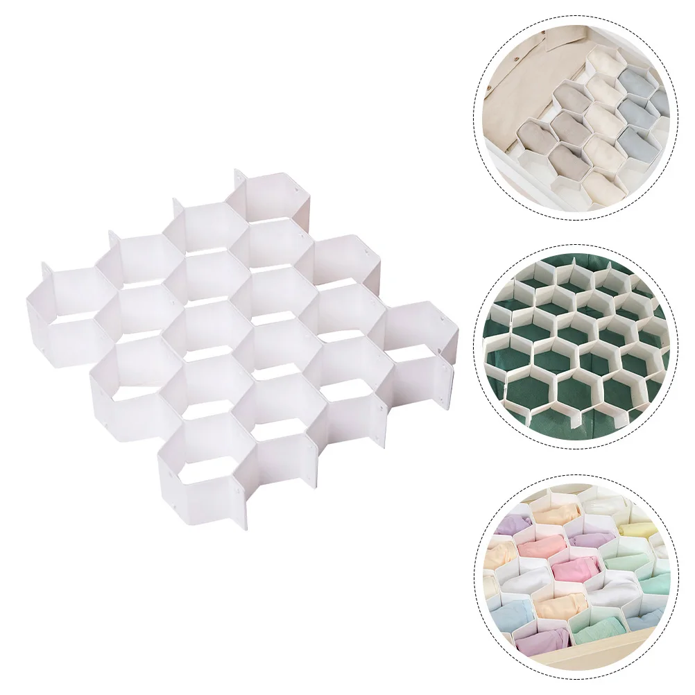 

1pc Drawer Storage Boxes White PP Honeycomb Organizer Underwear Socks Cosmetics Stationery Bedroom Office Use