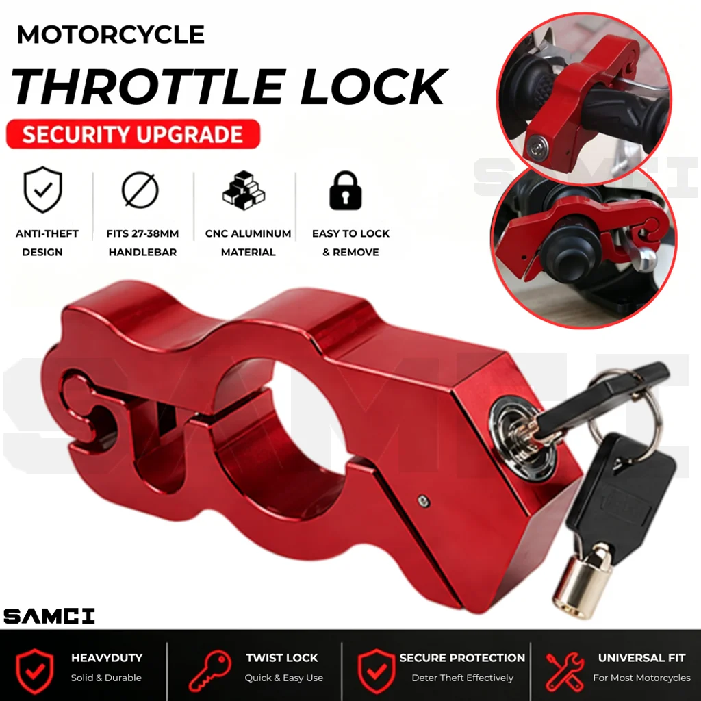 

Motorcycle Handlebar Lock Brake Lever Grip Lock CNC Aluminum Anti Theft Universal 27-38mm for ATV Dirt Bike Scooter Security ﻿