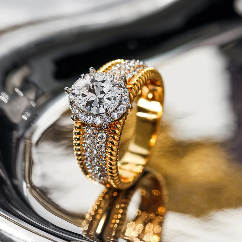 

Новое кольцо из серебра 925 пробы с позолотой для женщин, овальное ретро-кольцо высокого класса 6*8, свадебные украшения