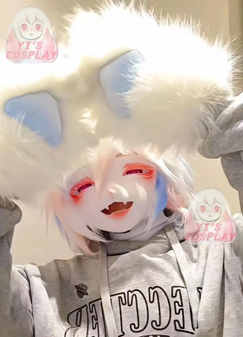 Yis تأثيري مخصص فروي رئيس Kigurumi رئيس تأثيري كيمونو Fursuit اليدوية سماعات الوحش مخصص Fursuit كيمونو رئيس