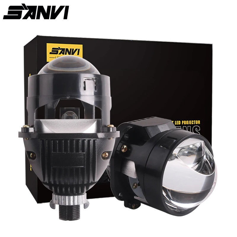 

SANVI 2.5Inch 85W Car Bi LED Projector lens Headlight 6000K H4 H7 9005 9006 LED Headlamp With Angel Eyes Mask