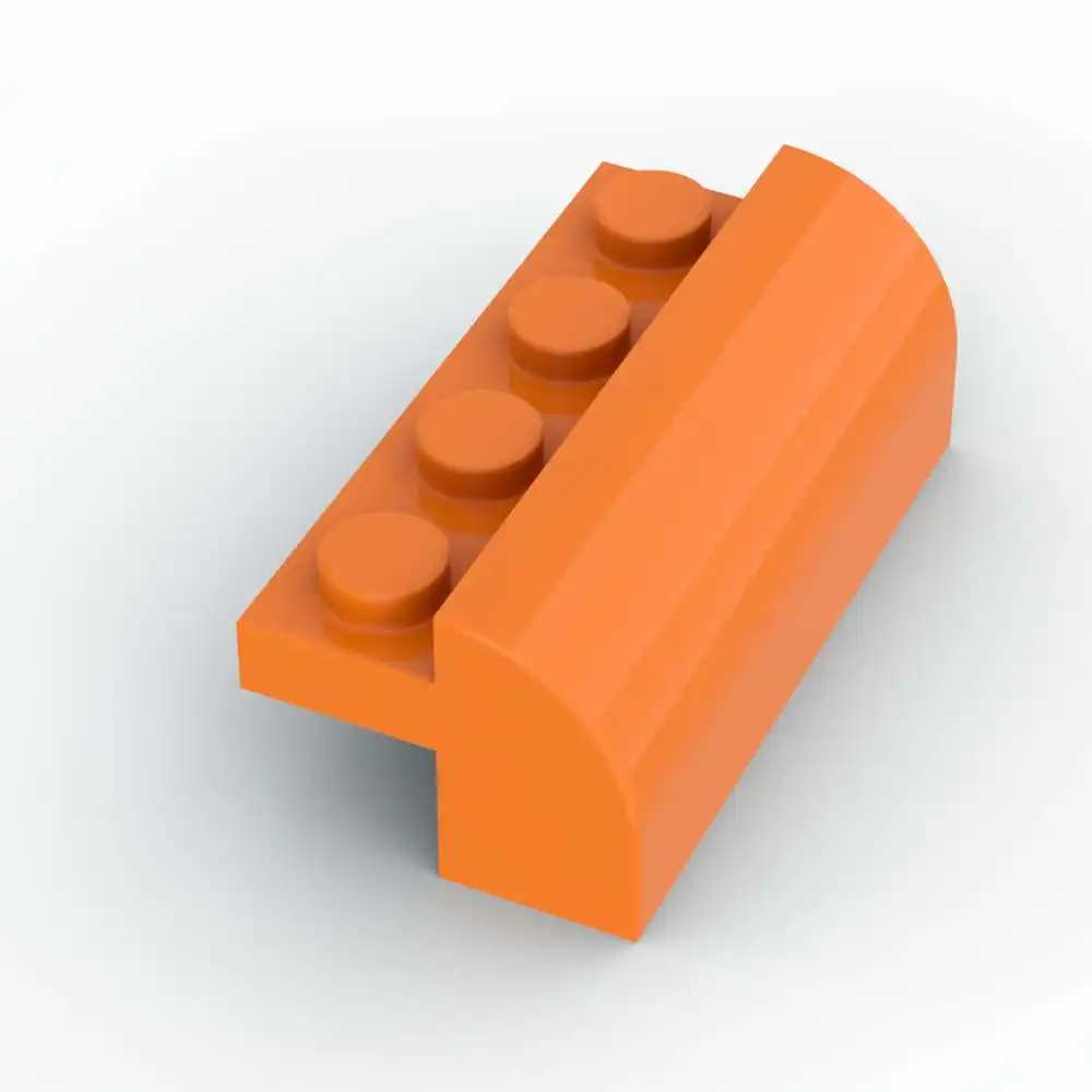 MOC 10 قطعة المنحدر المنحني 6081 اللبنات 2x4x1 1/3 مع 4 ترصيع راحة الطوب ألعاب تعليمية الأطفال هدية عيد ميلاد طفل
