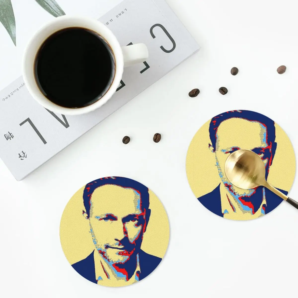 Legend Christian Lindner Minister Of Finance Coasters PVC Leather Placemats Coffee Mats for Home Kitchen Dining Pads Set of 6