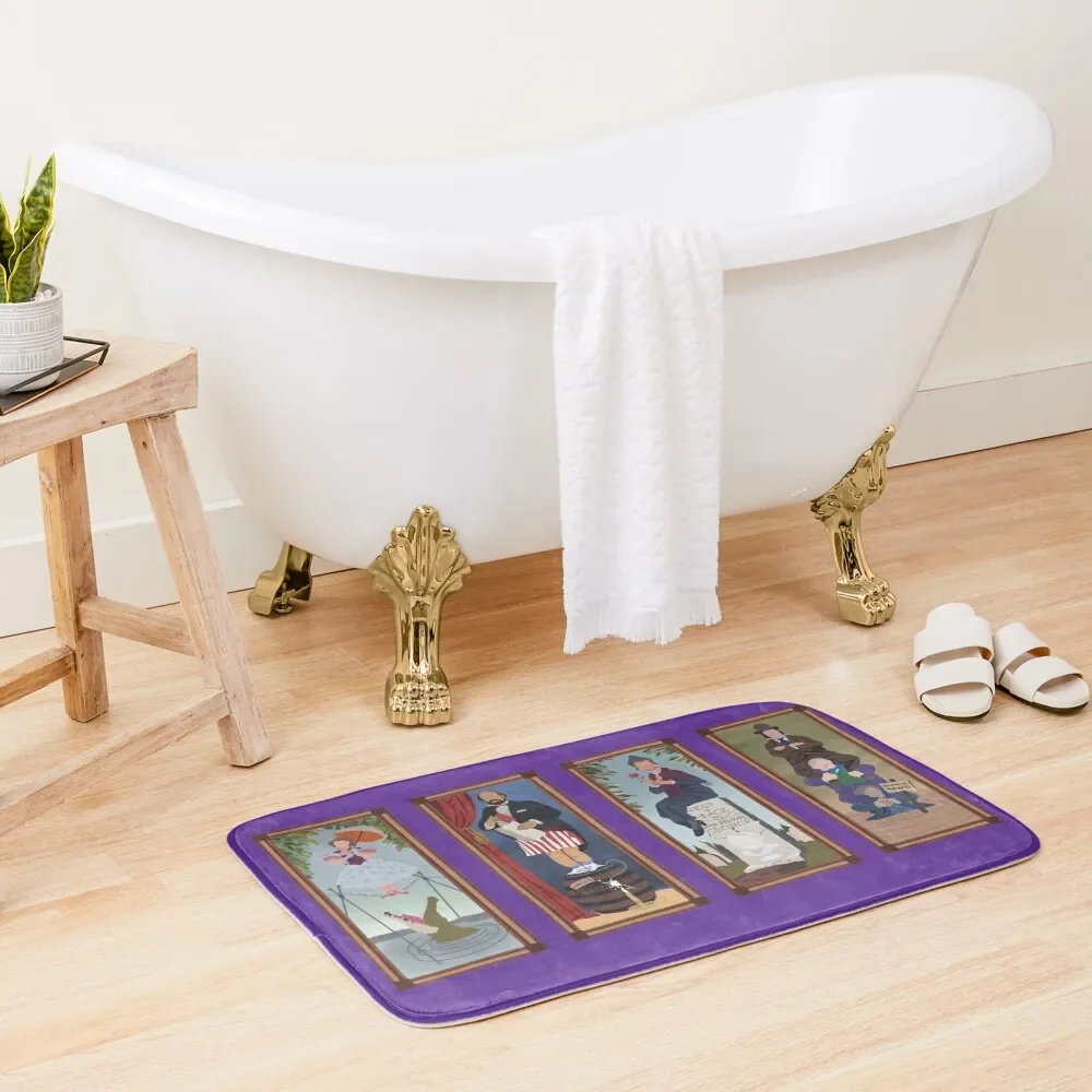 Minimalist Haunted Mansion Stretching Room Portraits Bath Mat Water Absorbent Bath Accessories Mat