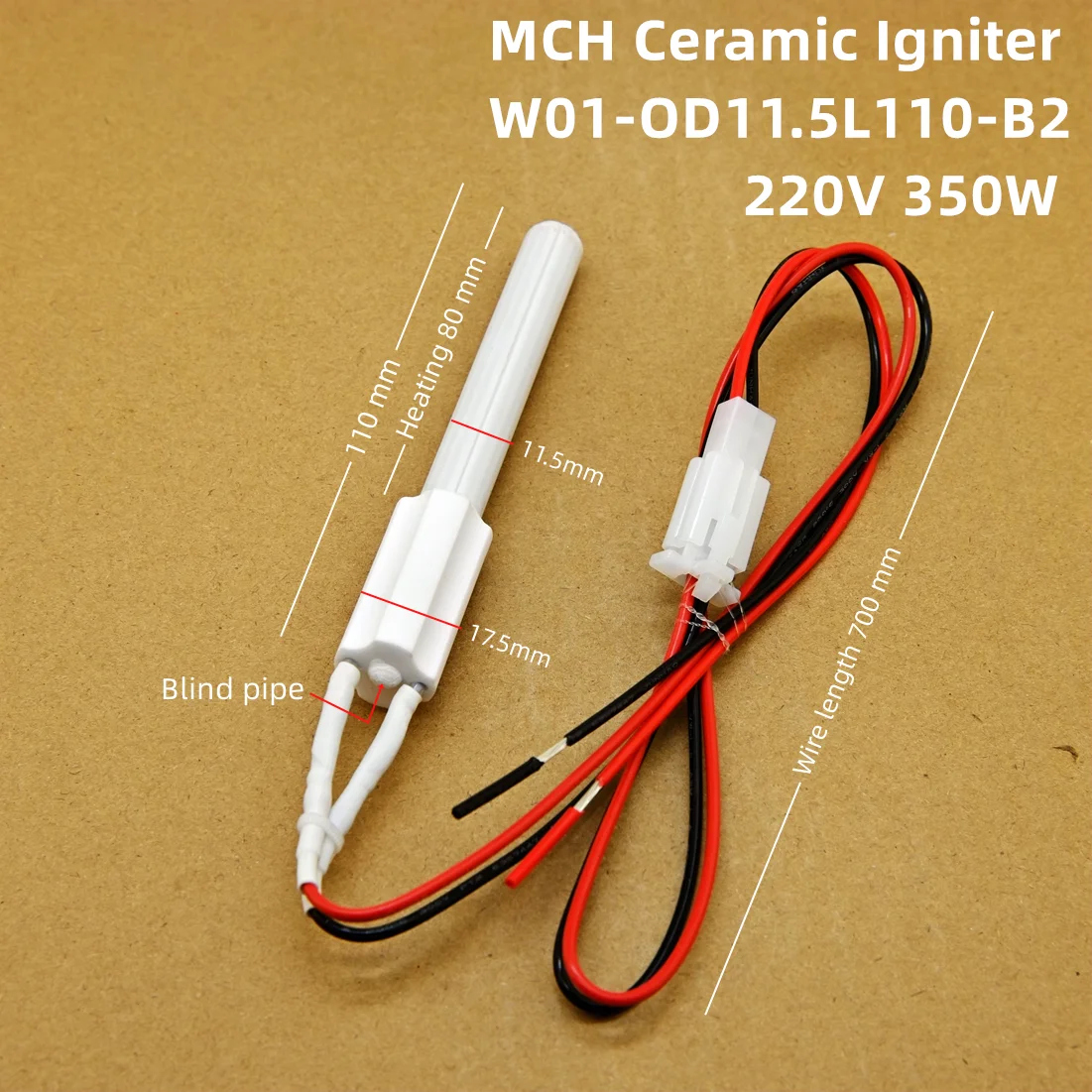 Electronic ceramic Igniter 220V 350W  wood chip particle oven ignition rod, biofuel heater kitchen accessories oven ignition rod