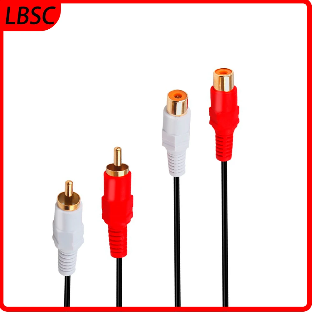 LBSC  RCA Extension Cable - 2RCA Audio Extender Adapter Cable Coupler Male to Female Dual Red/White Connector