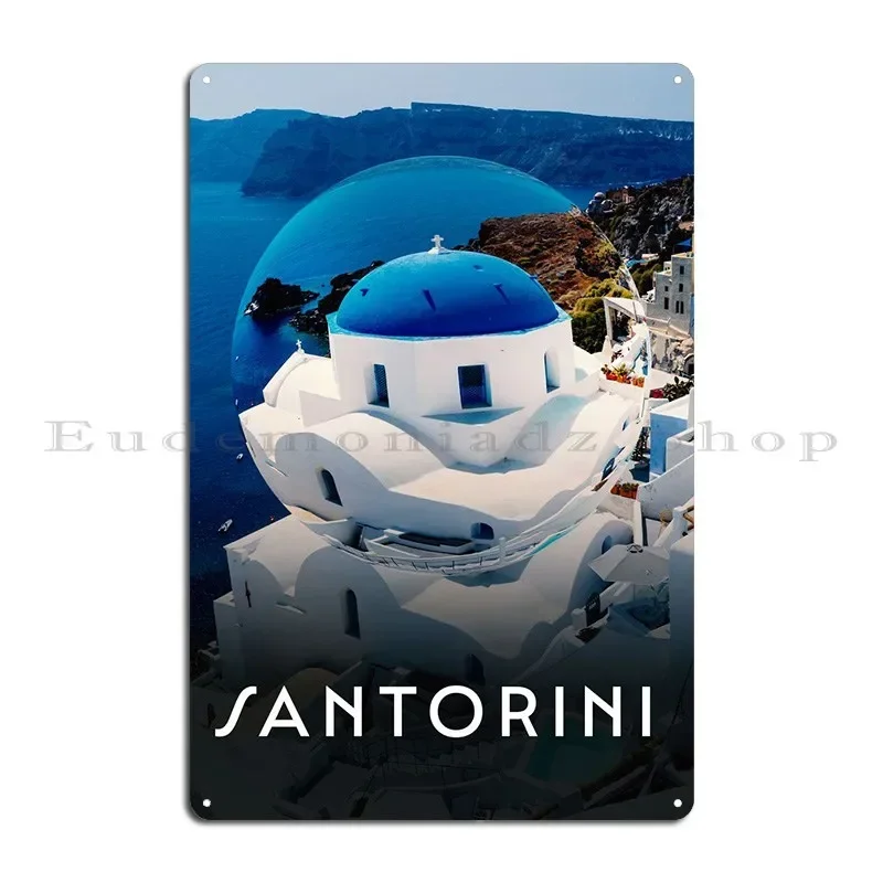 Santorini Greece Lens Metal Plaque Character Garage Party Club Garage Retro Tin Sign Poster