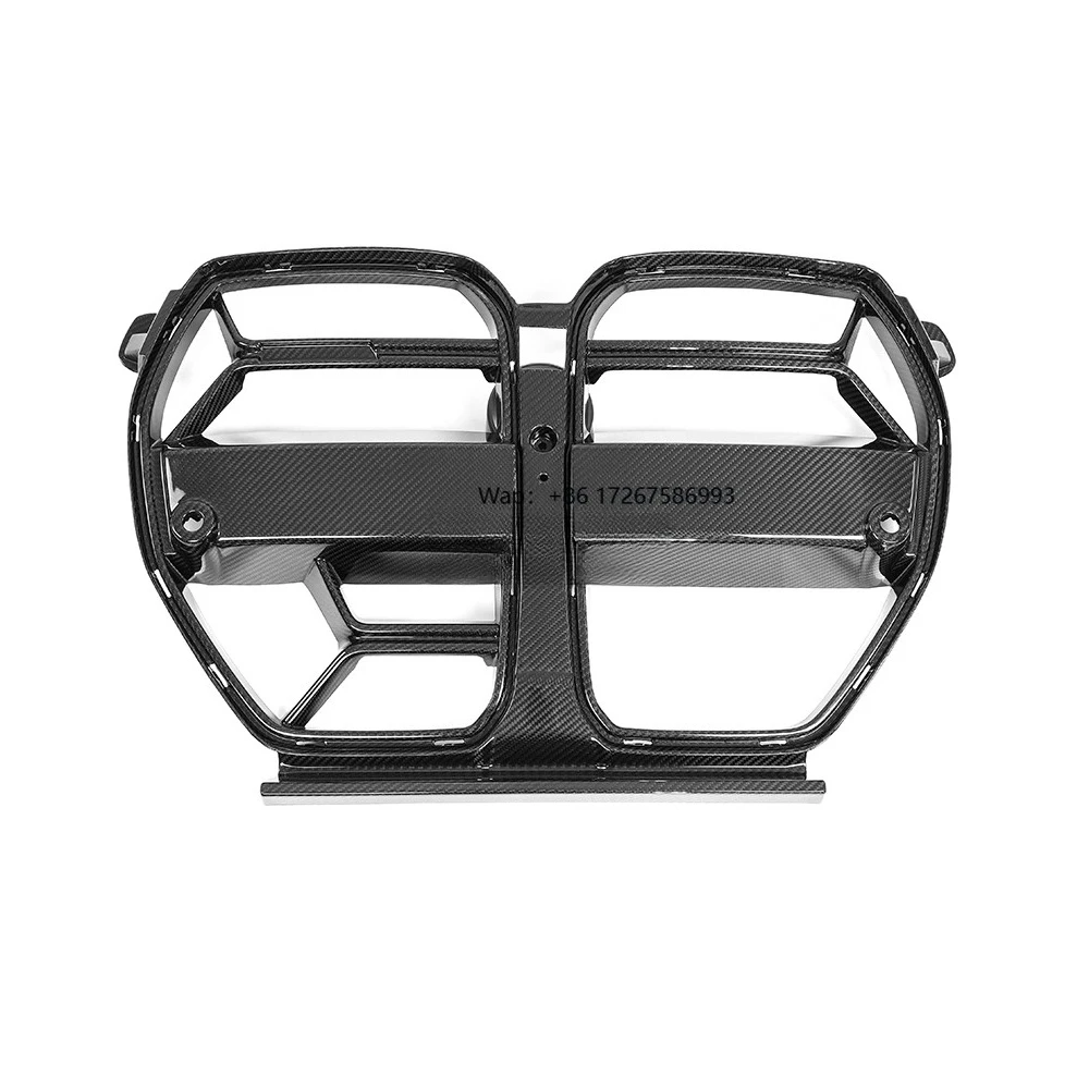 

2021-2024 for G80 G81 M3 G82 G83 M4 Car Front Bumper Grilles Real Dry Carbon Fiber CSL Style Hood Grill With ACC