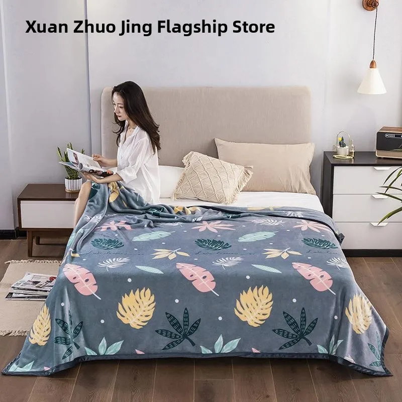 

Thiened Cloud Fur Blanket Warmth Autumn Winter Polyester Fiber Coral Velvet Bedding Blanket Soft Cozy Gift