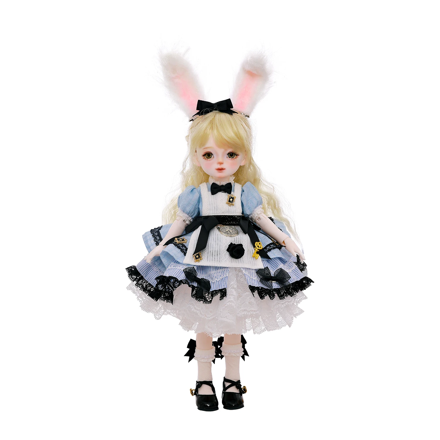 ShugaFairy Yenny E 1/6 BJD - قصص شعر مجعد للأميرة 30 سم مجموعة كاملة من شخصيات الرسوم المتحركة الجنية مع غطاء رأس وأذن أرنب