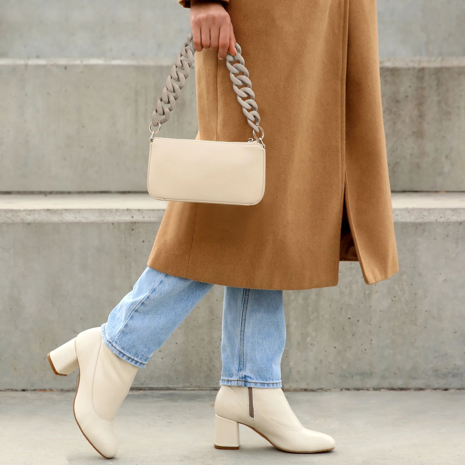 Catena per Borsa in Resina Grigio Argento, Tracolla in Plastica per Borse a Mano, Resistente all'Usura, Leggera, Accessori Portatili