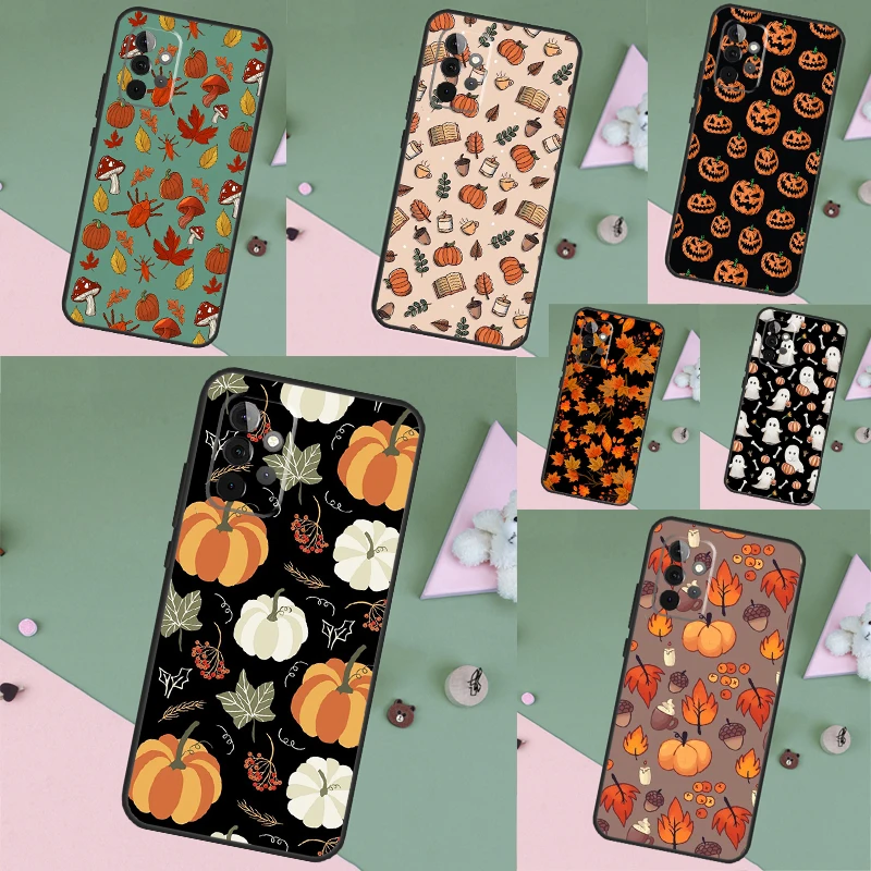 Autumn Leaves Fall Pumpkin Halloween Case For Samsung Galaxy A55 A15 A35 A56 A06 A16 A26 A36 A32 A52 A13 A33 A53 A14 A34 A54 A17