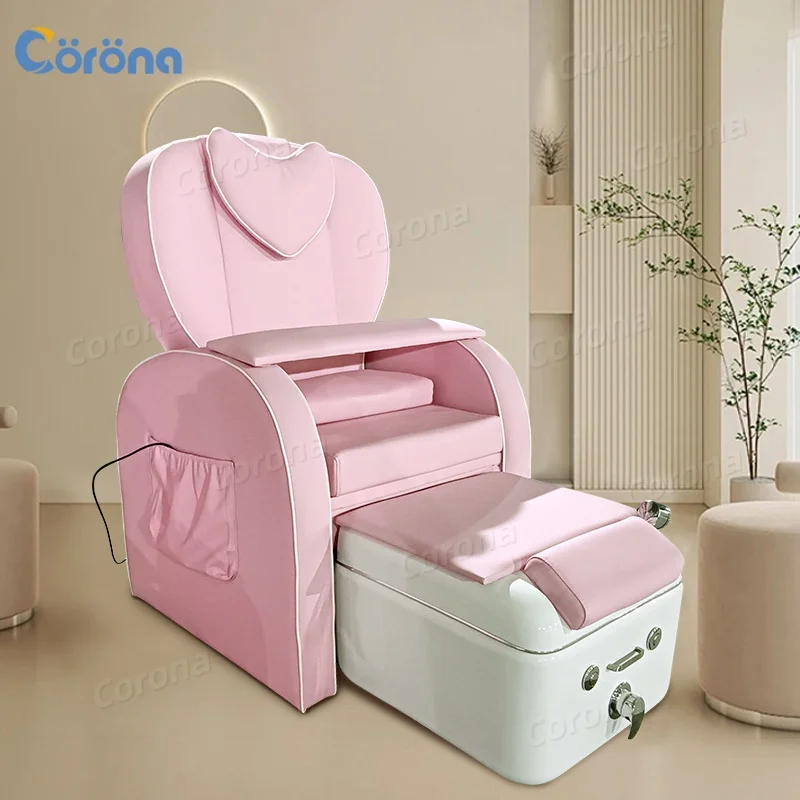 Manicure And Pedicure Spa Chair Luxury Nail Salon Furniture Manicure Pedicure Chair Pink Foot Spa Massage Pedicure Chair